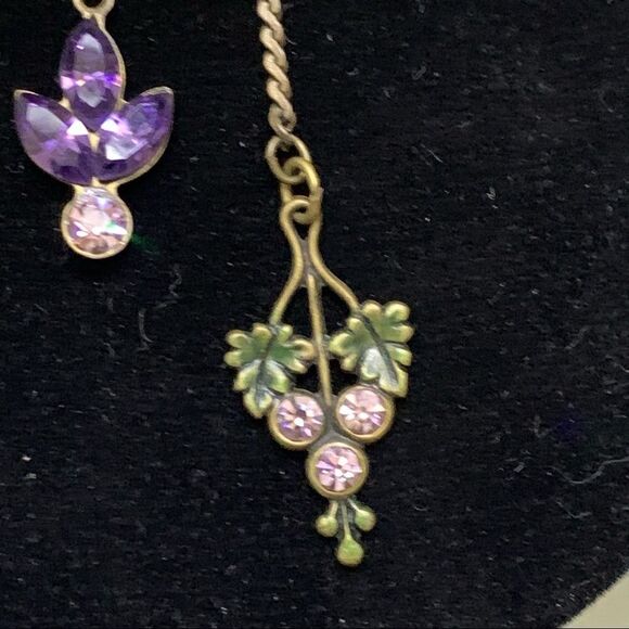 Banana Bob Fruit of the vine theme shoulder duster grape earrings clip back - Picture 9 of 12